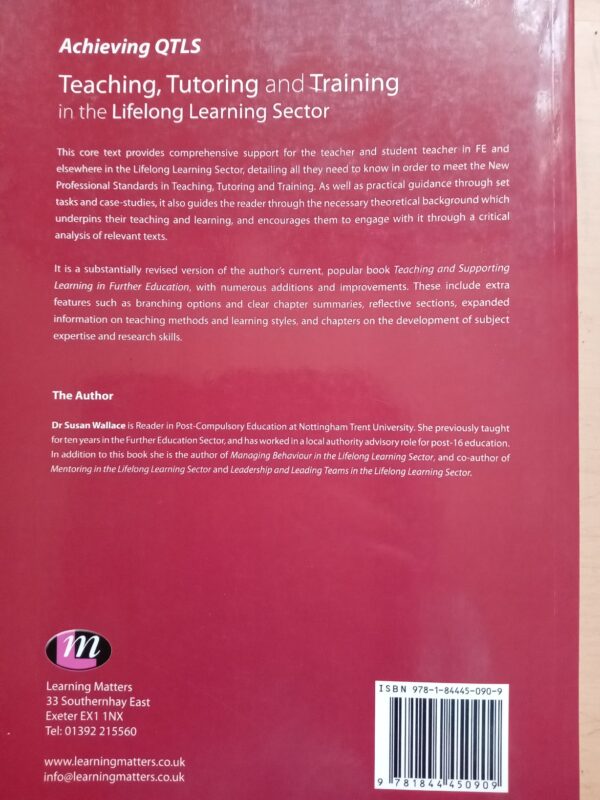 Teaching, Tutoring and Training in the Lifelong Learning Sector- Susan Wallace(3rd ed) - Image 2