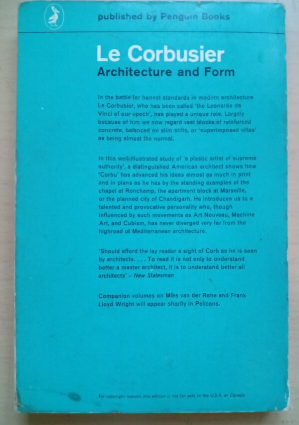 Le Corbusier : Architecture and Form- Blake, Peter (1920-2006) - Image 2