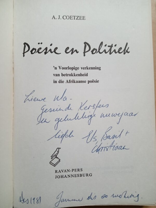 Poësie en Politiek: 'n voorlopige verkenning van betrokkenheid in die Afrikaanse poësie-A.J. Coetzee - Image 4