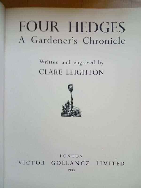 Four Hedges:  Clare Leighton 1935 1st Edition - Image 7
